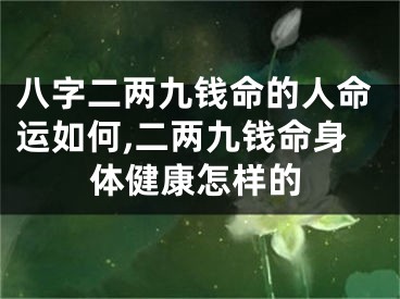 八字二两九钱命的人命运如何,二两九钱命身体健康怎样的