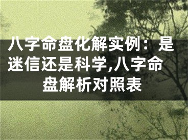 八字命盘化解实例：是迷信还是科学,八字命盘解析对照表