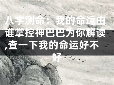 八字测命：我的命运由谁掌控神巴巴为你解读,查一下我的命运好不好
