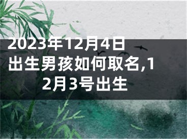 2023年12月4日出生男孩如何取名,12月3号出生