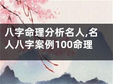 八字命理分析名人,名人八字案例100命理