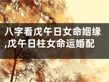 八字看戊午日女命姻缘,戊午日柱女命运婚配