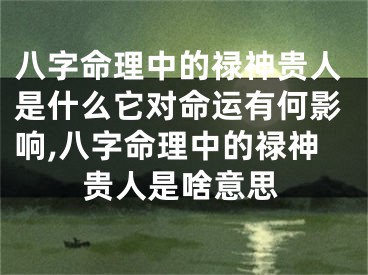 八字命理中的禄神贵人是什么它对命运有何影响,八字命理中的禄神贵人是啥意思