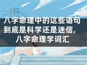 八字命理中的这些语句到底是科学还是迷信,八字命理学词汇