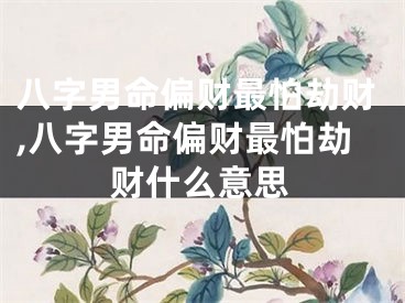 八字男命偏财最怕劫财,八字男命偏财最怕劫财什么意思