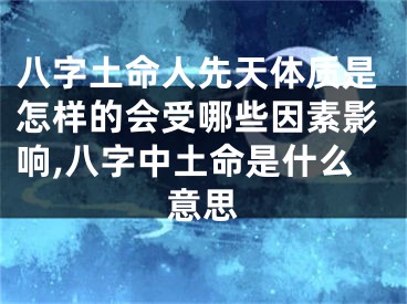 八字土命人先天体质是怎样的会受哪些因素影响,八字中土命是什么意思