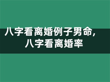 八字看离婚例子男命,八字看离婚率