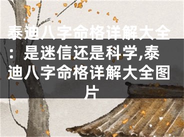 泰迪八字命格详解大全：是迷信还是科学,泰迪八字命格详解大全图片