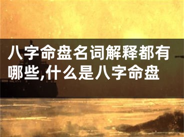 八字命盘名词解释都有哪些,什么是八字命盘