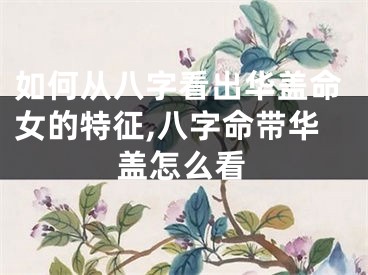 如何从八字看出华盖命女的特征,八字命带华盖怎么看