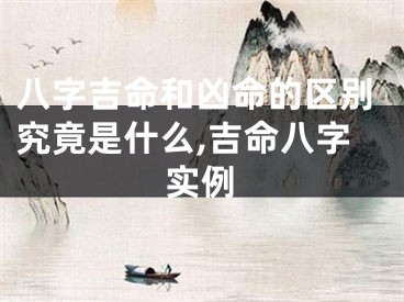 八字吉命和凶命的区别究竟是什么,吉命八字实例