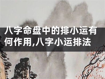 八字命盘中的排小运有何作用,八字小运排法