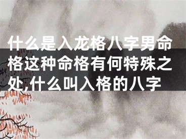 什么是入龙格八字男命格这种命格有何特殊之处,什么叫入格的八字