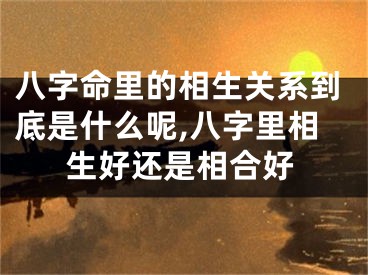 八字命里的相生关系到底是什么呢,八字里相生好还是相合好