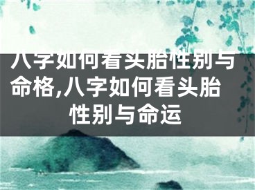 八字如何看头胎性别与命格,八字如何看头胎性别与命运