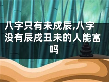 八字只有未戍辰,八字没有辰戌丑未的人能富吗