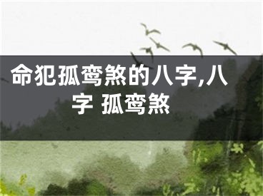 命犯孤鸾煞的八字,八字 孤鸾煞