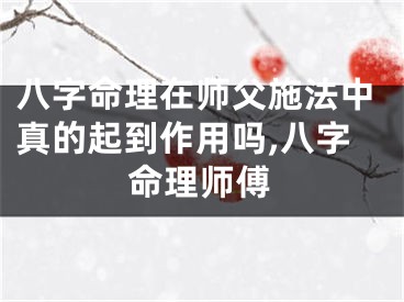 八字命理在师父施法中真的起到作用吗,八字命理师傅