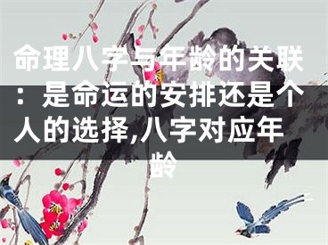 命理八字与年龄的关联：是命运的安排还是个人的选择,八字对应年龄