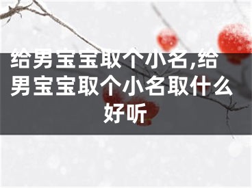 给男宝宝取个小名,给男宝宝取个小名取什么好听