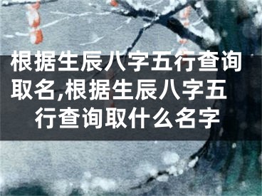 根据生辰八字五行查询取名,根据生辰八字五行查询取什么名字