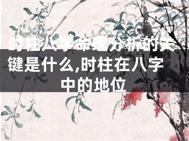 时柱八字命理分析的关键是什么,时柱在八字中的地位