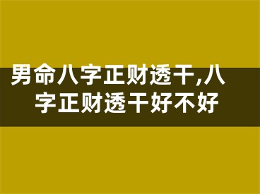 男命八字正财透干,八字正财透干好不好