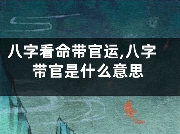 八字看命带官运,八字带官是什么意思