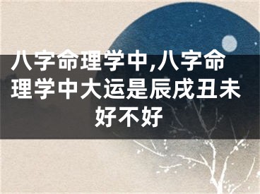 八字命理学中,八字命理学中大运是辰戌丑未好不好