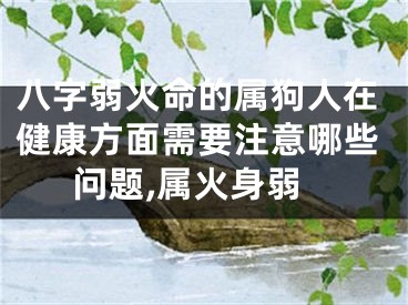 八字弱火命的属狗人在健康方面需要注意哪些问题,属火身弱