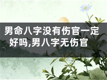 男命八字没有伤官一定好吗,男八字无伤官