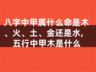 八字中甲属什么命是木、火、土、金还是水,五行中甲木是什么