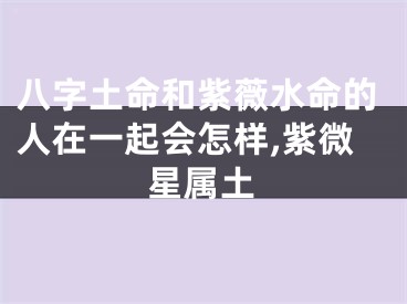 八字土命和紫薇水命的人在一起会怎样,紫微星属土