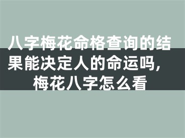 八字梅花命格查询的结果能决定人的命运吗,梅花八字怎么看