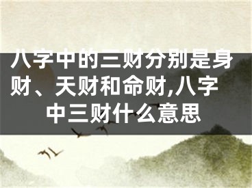 八字中的三财分别是身财、天财和命财,八字中三财什么意思