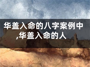 华盖入命的八字案例中,华盖入命的人