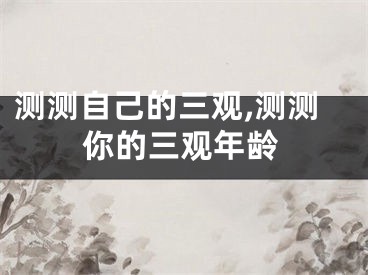 测测自己的三观,测测你的三观年龄