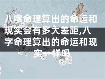 八字命理算出的命运和现实会有多大差距,八字命理算出的命运和现实一样吗