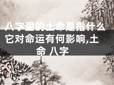 八字里的土命是指什么它对命运有何影响,土命 八字