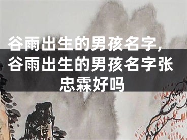 谷雨出生的男孩名字,谷雨出生的男孩名字张忠霖好吗