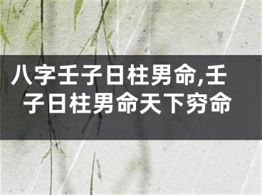 八字壬子日柱男命,壬子日柱男命天下穷命
