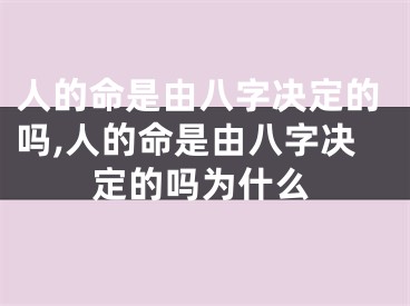 人的命是由八字决定的吗,人的命是由八字决定的吗为什么