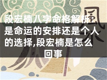 段宏楠八字命格解析：是命运的安排还是个人的选择,段宏楠是怎么回事