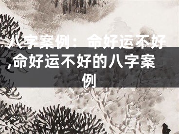 八字案例：命好运不好,命好运不好的八字案例