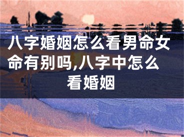八字婚姻怎么看男命女命有别吗,八字中怎么看婚姻