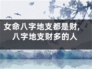 女命八字地支都是财,八字地支财多的人