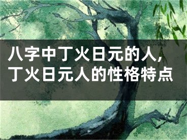 八字中丁火日元的人,丁火日元人的性格特点