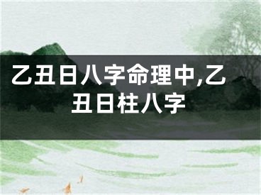 乙丑日八字命理中,乙丑日柱八字
