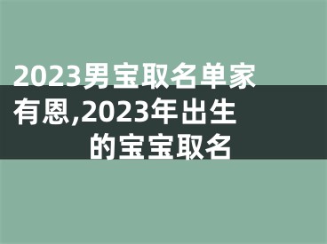 2023男宝取名单家有恩,2023年出生的宝宝取名