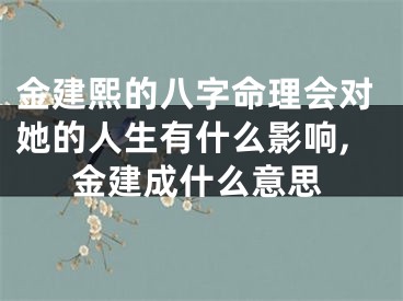 金建熙的八字命理会对她的人生有什么影响,金建成什么意思